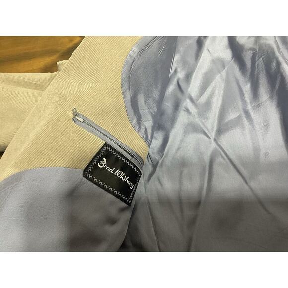 Brad Whitney Western Mens 44L Gray Light Blue Corduroy Sports Coat Jacket Blazer - Picture 12 of 16